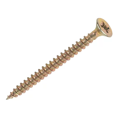 Value Pack 4.0 X 60 Pozi Csk Chipboard Screws Yellow 18 Per Pack Value Pack 4.0 X 60 Pozi Csk Chipboard Screws Yellow 18 Per Pack